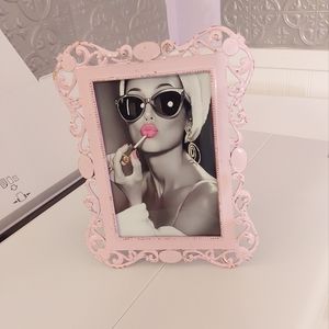 Audrey Hepburn color pop Pink Lips Print Framed Vintage ornate 4x6